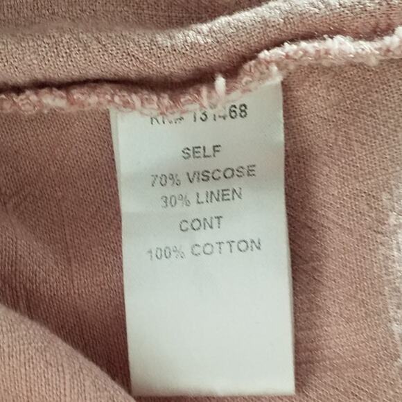 Fate Womens Cargo Joggers Pink Linen Blend Elastic Waist Cuffs Size M - Picture 6 of 7